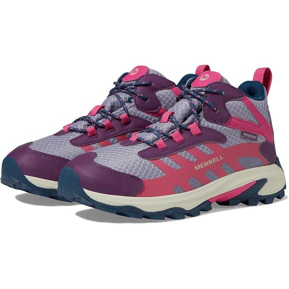 Merrell Kids Moab Speed 2 Mid Hiking Sneakers US 7 M Pink Purple Waterproof NIB - Picture 1 of 12